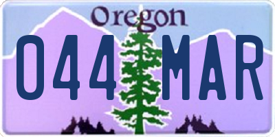 OR license plate 044MAR