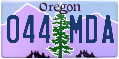 OR license plate 044MDA