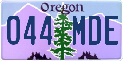 OR license plate 044MDE