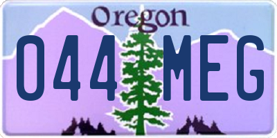 OR license plate 044MEG