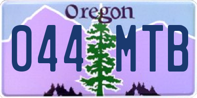 OR license plate 044MTB