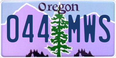 OR license plate 044MWS