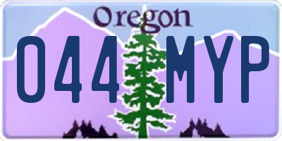 OR license plate 044MYP