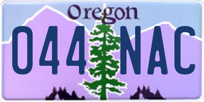 OR license plate 044NAC