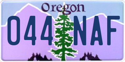 OR license plate 044NAF