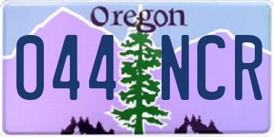 OR license plate 044NCR