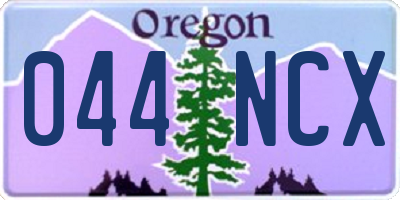 OR license plate 044NCX