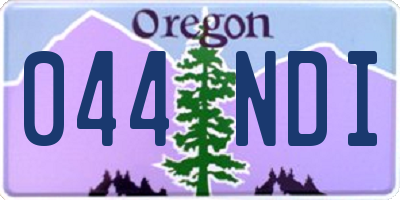 OR license plate 044NDI