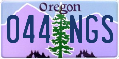 OR license plate 044NGS