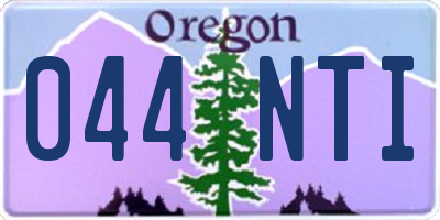 OR license plate 044NTI