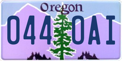 OR license plate 044OAI