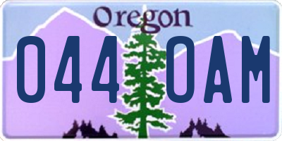 OR license plate 044OAM