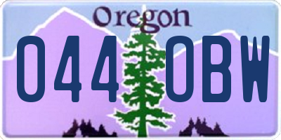 OR license plate 044OBW