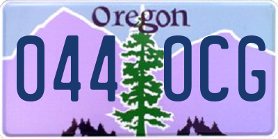 OR license plate 044OCG