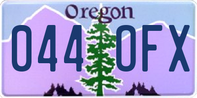 OR license plate 044OFX