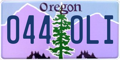 OR license plate 044OLI