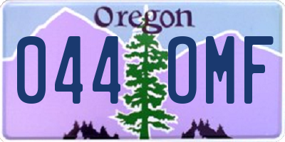 OR license plate 044OMF
