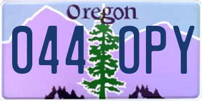 OR license plate 044OPY