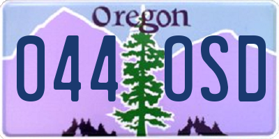 OR license plate 044OSD