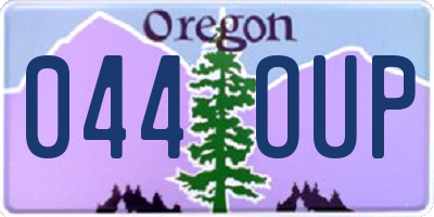 OR license plate 044OUP