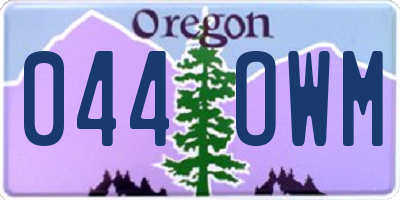 OR license plate 044OWM