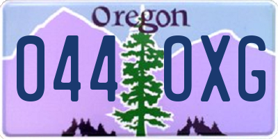 OR license plate 044OXG