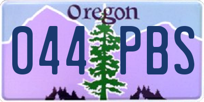 OR license plate 044PBS
