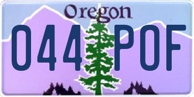 OR license plate 044POF