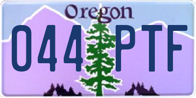 OR license plate 044PTF