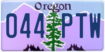 OR license plate 044PTW