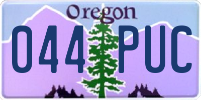 OR license plate 044PUC