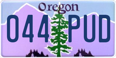 OR license plate 044PUD