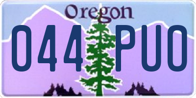 OR license plate 044PUO