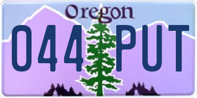 OR license plate 044PUT