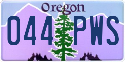 OR license plate 044PWS