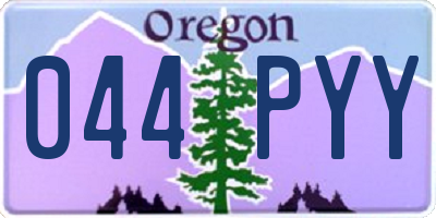 OR license plate 044PYY