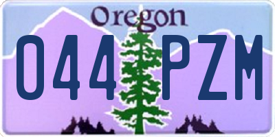 OR license plate 044PZM