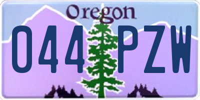 OR license plate 044PZW