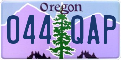 OR license plate 044QAP