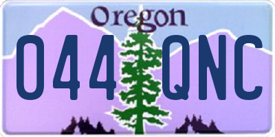 OR license plate 044QNC