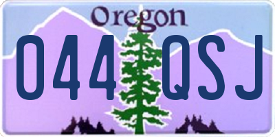 OR license plate 044QSJ