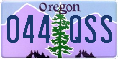 OR license plate 044QSS