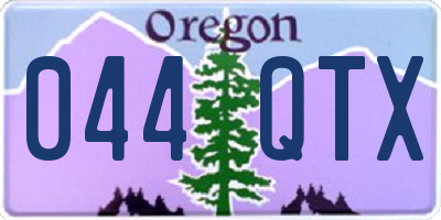 OR license plate 044QTX