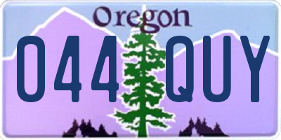 OR license plate 044QUY