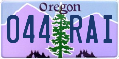 OR license plate 044RAI