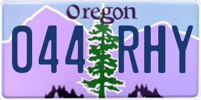 OR license plate 044RHY