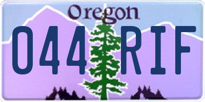 OR license plate 044RIF