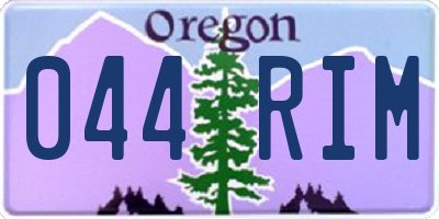 OR license plate 044RIM