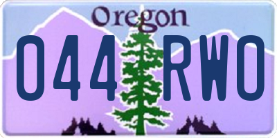 OR license plate 044RWO