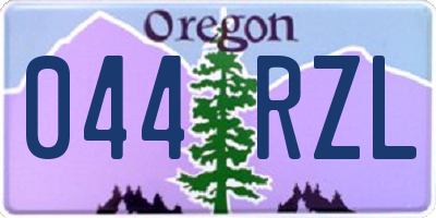 OR license plate 044RZL